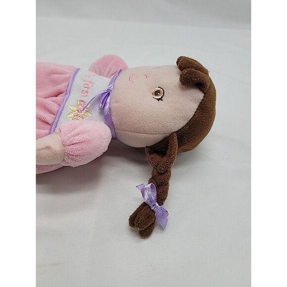 Garanimals MY FIRST DOLL Plush Stuffed Lovey Brown Hair Baby Rattle 8" Stuffed - Picture 12 of 16